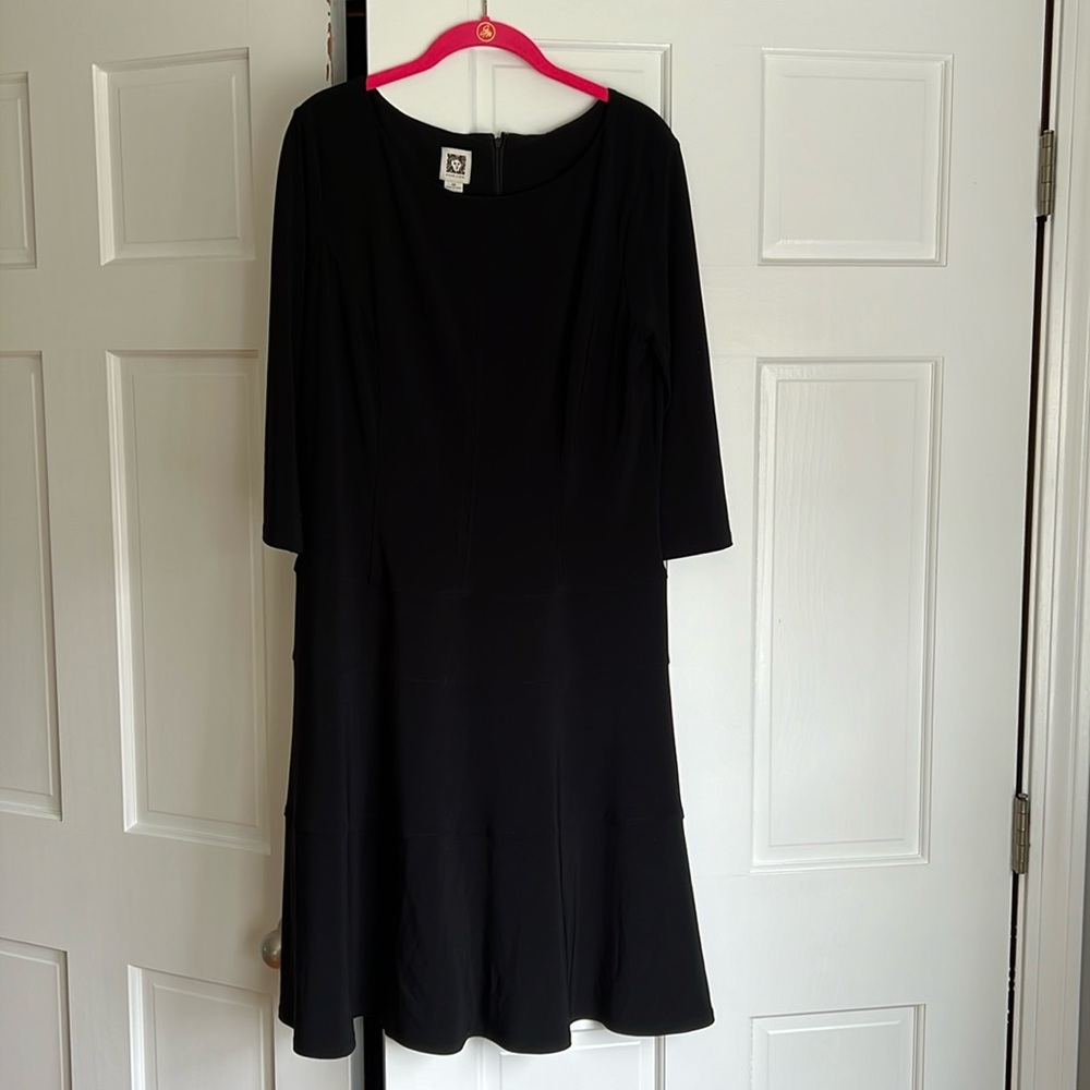 EUC Anne Klein black dress sz 14